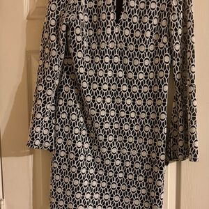 Roz & Ali Black and White Circle Pattern Dress